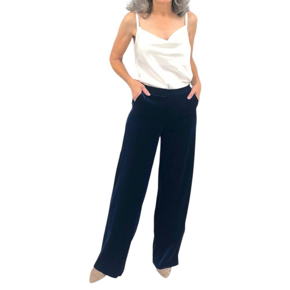 NEW CHIARA BONI nazife velvet pants in blu notte